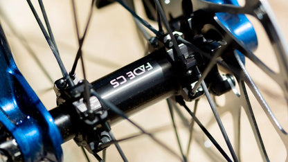 Phase30 Light Carbon Wheel with Vonoa Carbon Spokes. Closeup of Hub & Carbon Spokes