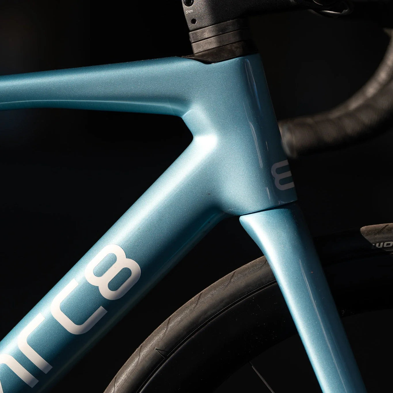 Side view of ARC8 Escapee head tube & fork
