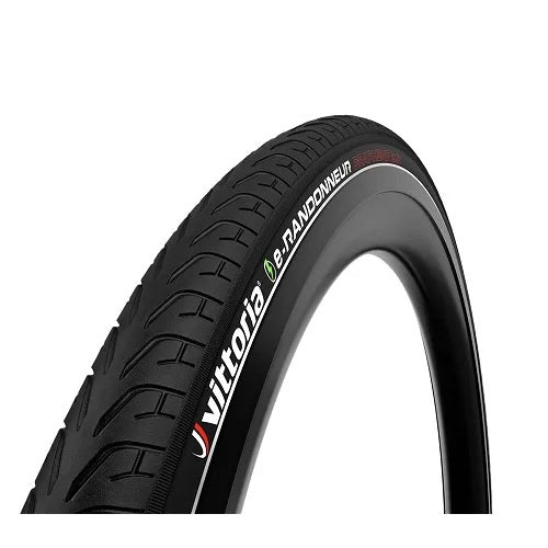 A close-up studio shot of a Vittoria P-Randcineur bicycle tire on a clean white background.