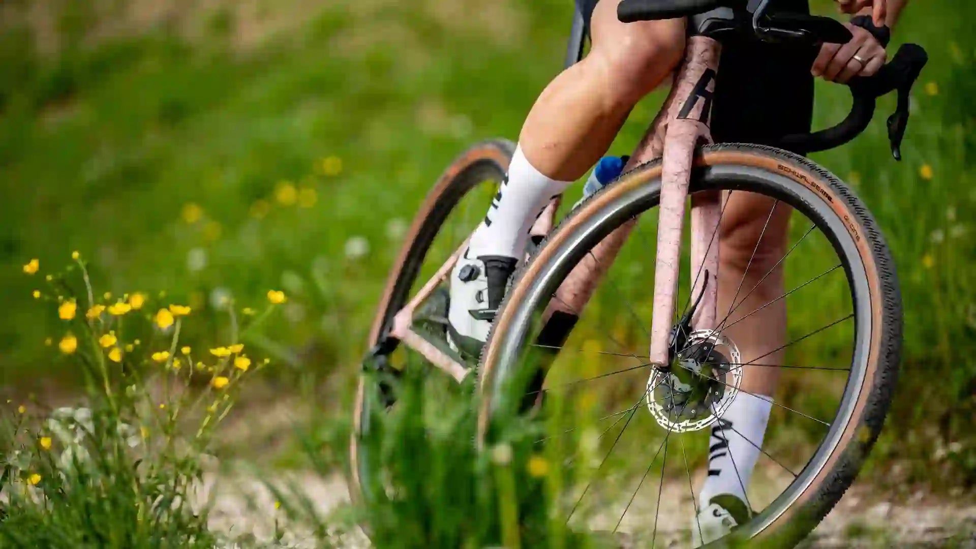 Newman Advanced G34 wheels on a bike being ridden on a gravel pathbike